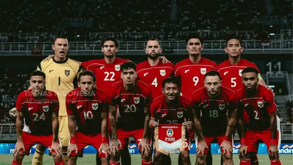 Starting line up Timnas Indonesia saat menghadapi Taiwan di Stadion Gelora Bung Tomo, Surabaya. (Sumber: X/@TimnasIndonesia)