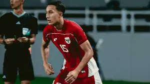 Debut Miliano Jonathans berseragam merah putih saat menggantikan Beckham Putra pada menit ke-71 pada laga persahabatan menghadapi Taiwan di Stadion Gelora Bung Tomo, Surabaya. (Sumber: Instagram/@timnasindonesia)
