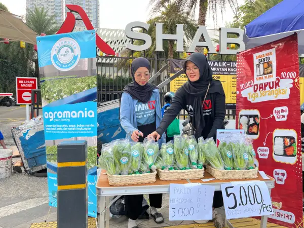 Bukan sekadar tukang sayur, tiga gadis muda alumni IPB & UI hadir di CFD Margonda Depok dengan semangat urban farming.