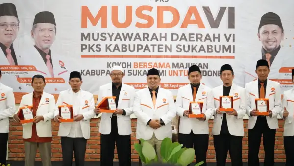 Selain pemilihan ketua, Musda VI juga mengesahkan struktur kepengurusan baru PKS Kabupaten Sukabumi masa bakti 2025–2030 yang ditetapkan oleh DPP. (Sumber Foto: Dok. PKS)