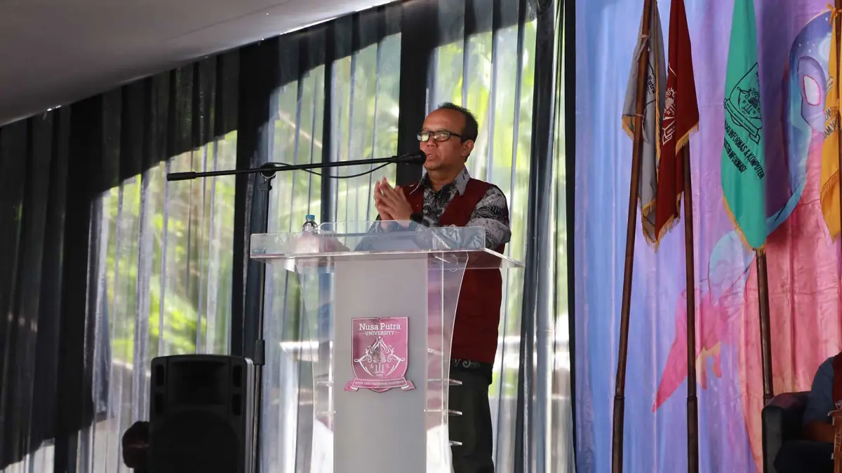 Rektor NPU, Dr. Kurniawan saat memberikan sambutan dalam MABIM 2025.