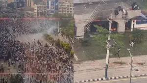 Potret suasana mencekam di Nepal, dalam aksi protes terkait larangan Medsos dan Korupsi yang merajalela. (Sumber : Screenshot Video X/@NepalPressnp).