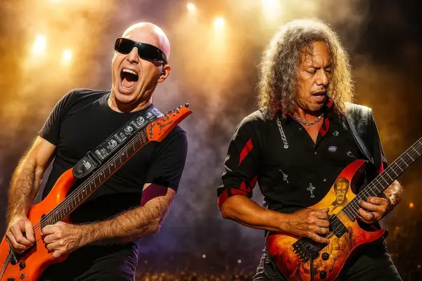 Joe Satriani mempengaruhi musikalitas Kirk Hammett di Metallica mulai dari teori musik hingga penekanan pada identitas artistik, mengubah pendekatan solo gitar Hammett. (Sumber : AI: ChatGPt)