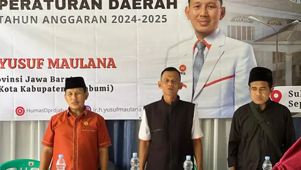 Anggota Komisi IV DPRD Jawa Barat Yusuf Maulana atau Haji Aka melakukan sosialisasi Perda Nomor 6 Tahun 2019 tentang Kewirausahaan Daerah, di Cibitung Sukabumi. (Sumber : Istimewa.).