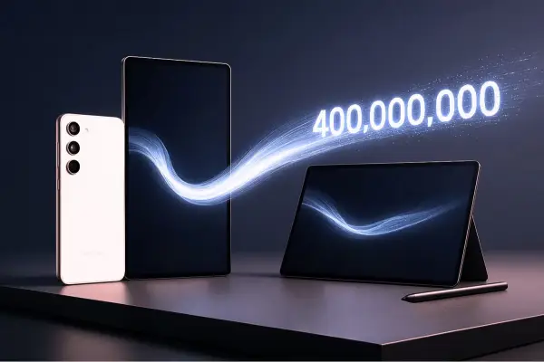 Samsung mengumumkan target ambisius membawa pengalaman Galaxy AI kepada 400 juta pengguna secara global pada akhir tahun ini. (Ilustrasi AI: ChatGPt)