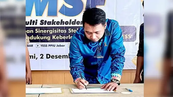 Ketua Pembina Himpunan Pengusaha Muda Indonesia (HIPMI) Kabupaten Sukabumi sekaligus pengurus HIPMI Jawa Barat, Faizal Akbar Awaludin. (Sumber : Istimewa.).
