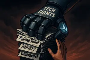 AI Overviews, fitur baru Google, baru-baru ini digugat dengan tuduhan memanfaatkan konten berhak cipta secara ilegal untuk melatih AI oleh pemilik Rolling Stone (Ilustrasi AI: ChatGPt)