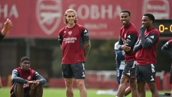 Pemain Arsenel melakukan latihan jelang menghadapi Athletic Bilbao di pekan pertama Liga Champions. (Sumber: Web/Arsenal)