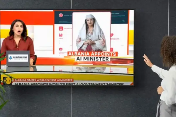 Albania membuat langkah berani dalam sejarah pemerintahan dengan menunjuk Diella, sebuah asisten virtual berbasis AI, untuk memimpin reformasi digital dan transparansi. (Sumber Foto: youtube.com)
