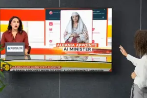 Albania membuat langkah berani dalam sejarah pemerintahan dengan menunjuk Diella, sebuah asisten virtual berbasis AI, untuk memimpin reformasi digital dan transparansi. (Sumber Foto: youtube.com)