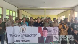 Kegiatan reses ketiga DPRD Kabupaten Sukabumi dari Fraksi PKB Dadang Hermawan di Desa Cikangkung, Kecamatan CIracap, Kabupaten Sukabumi. Selasa (16/9/2025). (Sumber: SU/Ragil Gilang)