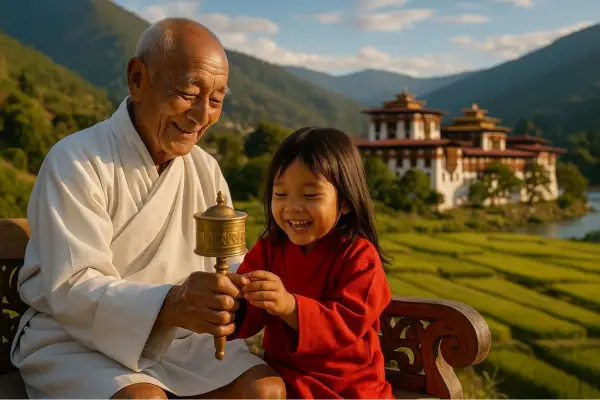 Bhutan memberikan oase pemikiran, bahwa sebuah negara bisa dan harus memprioritaskan manusia dan alam. (Ilustrasi AI: ChatGPt)