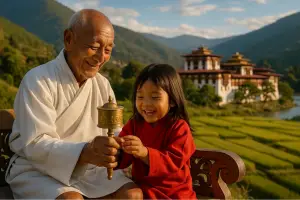 Bhutan memberikan oase pemikiran, bahwa sebuah negara bisa dan harus memprioritaskan manusia dan alam. (Ilustrasi AI: ChatGPt)