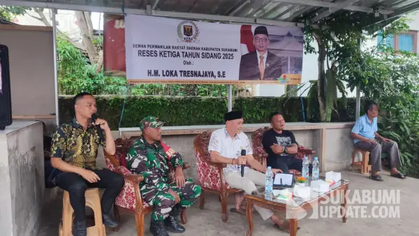 Dewan loka dalam reses ke-3 tahun sidang 2025 di Desa Benda, Kecamatan Cicurug, Kabupaten Sukabumi pada Minggu (21/9/2025). (Sumber: SU/Ibnu Sanubari)