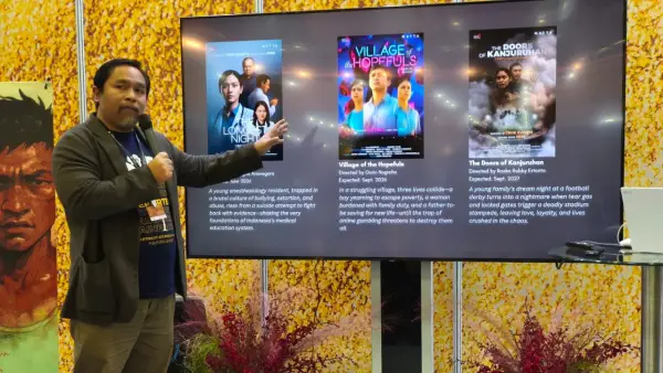 Peluncuran enam rencana produksi film  di Asian Content and Film Market, rangkaian program Busan International Film Festival yang ke-30, di Busan, Korea Selatan, pada 21 September 2025 (Sumber: istimewa)