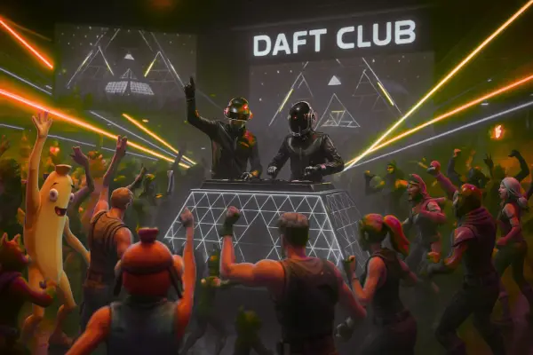 Setelah sukses dengan konser virtual Travis Scott, Ariana Grande, dan Marshmello, kini Epic Games secara resmi mengumumkan kolaborasi paling ambisius mereka: The Daft Punk Experience. (Ilustrasi AI: ChatGPt)