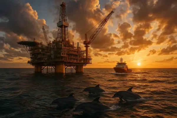 Arab Saudi melalui Aramco unggul dalam keahlian yang berbeda, yaitu efisiensi pengeboran konvensional skala besar dengan biaya produksi terendah di dunia. (Ilustrasi AI: ChatGPt)