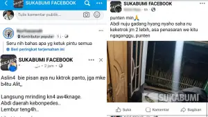 Beberapa unggahan di media sosial facebook terkait keluhan warga yang mengalami ketukan misterius. (Sumber: Tangkapan Layar)