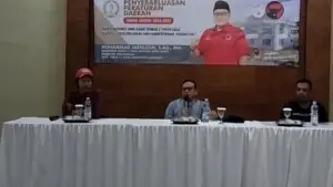 Anggota DPRD Jabar Muhammad Jaenudin saat Sosialisasi Peraturan Daerah Nomor 2 Tahun 2023 tentang Penyelenggaraan Pemberdayaan Perempuan dan Perlindungan Anak di Sukabumi | Foto : Tim ADC