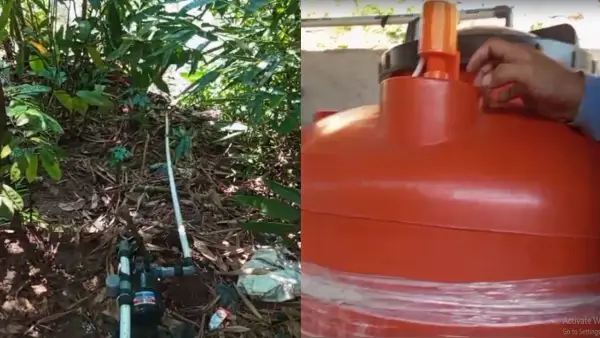 Pipa dan toren air sungai yang diambil untuk kebutuhan dapur SPPG di Cidolog, Kabupaten Sukabumi | Foto : Dok. Warga