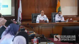 Rapat Koordinasi Pembentukan Satuan tugas (Satgas) Makan Bergizi Gratis (MBG) Pemkot Sukabumi, Rabu (24/9/2025). (Sumber: Dokpim)