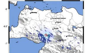 Lokasi Gempabumi di Kabandungan Kabupaten Sukabumi | Foto : BMKG
