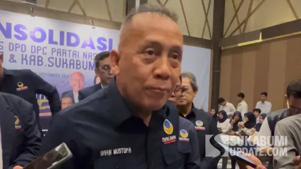 Saan Mustofa, Wakil Ketua DPR sekaligus Wakil Ketua DPP Partai Nasdem saat diwawancarai. (Sumber: SU/Turangga Anom)