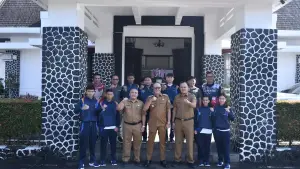 Kontingen Kota Sukabumi untuk Popda Jabar 2025 di Bandung | Foto : Dokpim