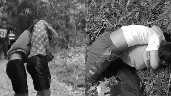 Fotongan video duel pelajar SMP di Pajampangan Kabuapten Sukabumi | Foto : Dok. warga