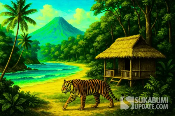 Sagaranten terletak jauh di pedalaman dan dikelilingi oleh perbukitan serta pegunungan, membuktikan bahwa nama yang tersemat padanya tidaklah merujuk pada lautan Samudra Hindia yang jauh di selatan. (Gambar AI: prompting ChatGPt)