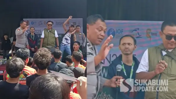 Saat kericuhan terjadi di even lari Osteo Run 7,5 Km di Kota Sukabumi. Minggu (5/10/2025). (Sumber : Tangkapan layar warga)