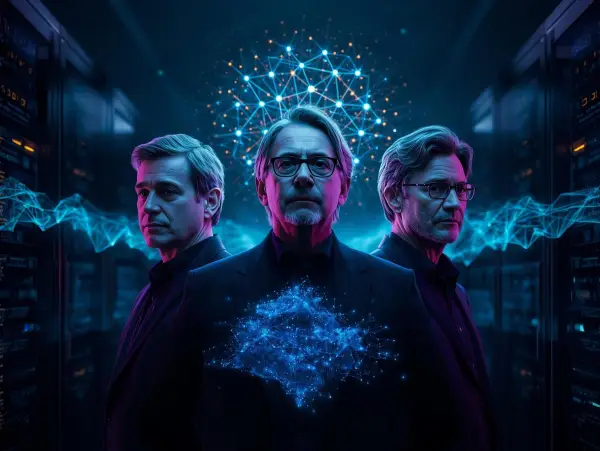 Teknologi canggih dan integrasi cerdas ini bisa kita nikmati berkat kontribusi tak ternilai dari 3 ilmuwan jenius Yoshua Bengio, Geoffrey Hinton, dan Yann LeCun secara kolektif dijuluki Bapak Deep Learning (Ilustrasi: Canva)