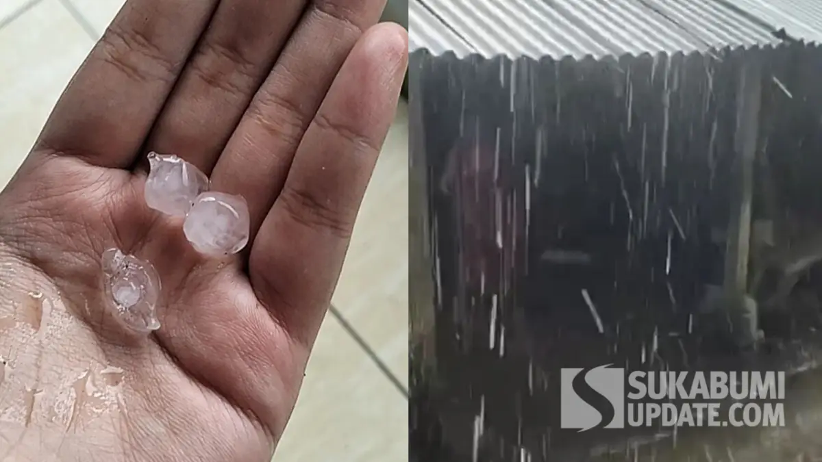 Cuaca Ekstrem! Hujan Es Seukuran Kelereng Terjadi di Jampangtengah Sukabumi