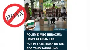Unggahan konten di media sosial terkait biaya pengobatan keracunan MBG akan ditanggung sendiri. (Sumber : X).