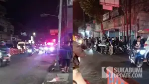 Kecelakaan di jalan A Yani Kota Sukabumi. Kamis (9/10/2025). (Sumber: Tangkapan layar warga)
