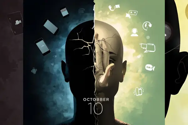 Tanggal 10 Oktober:Hari Kesehatan Mental Sedunia. Pahami dualitas teknologi yang kini menjadi pedang bermata dua bagi kesejahteraan batin kita. (Sumber: Canva)