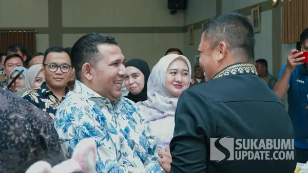 : Ketua Komisi II DPRD Kabupaten Sukabumi, Hamzah Gurnita saat menghadiri pisah sambut Komandan Kodim 0622 Kabupaten Sukabumi di aula Setda, Kamis (9/10/2025) (Sumber: Dok DPRD)