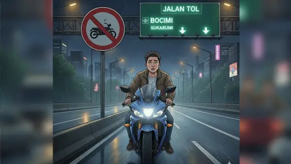 Ilustrasi - Pengendara tersesat ketika pakai Google Maps. (Sumber : AI/Gemini).