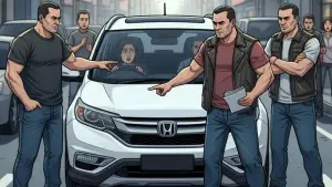 Ilustrasi penarikan kendaraan oleh Debt Collector (Sumber: Ilustrasi oleh AI)