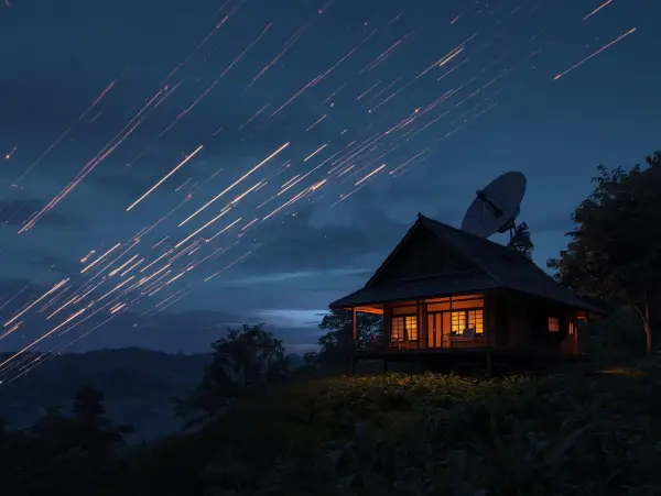 Starlink: Koneksi cepat datang dengan risiko orbit tercemar. (Sumber : Canva)