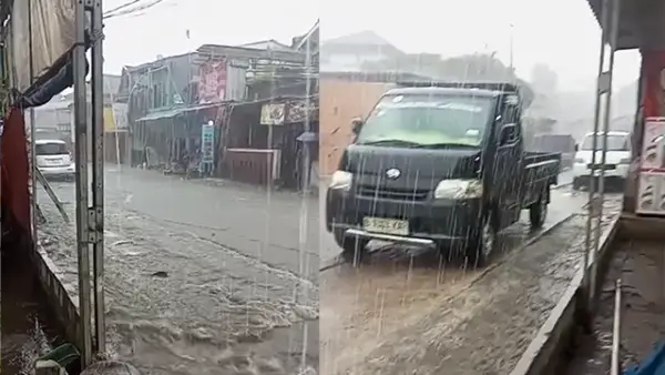 Screenshoot video hujan lebat yang melanda Parungkuda Sukabumi, Senin (13/10/2025). (Sumber : Dokumen P2BK).