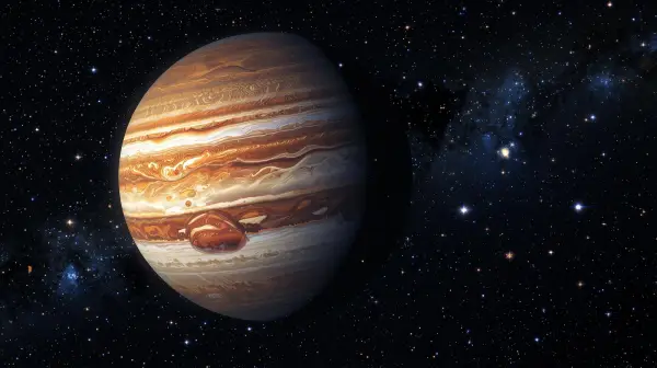 Fenomena ini adalah ilusi optik dari Bumi Bulan sebenarnya mengorbit kita, sementara Jupiter jauh di Taurus. Jika cuaca cerah malam ini, jangan lewatkan! (Sumber: Canva)