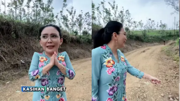 Rieke Diah Pitaloka Oneng keluhkan jalan rusak di Sukabumi | Foto : @ riekediahp