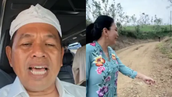 Gubernur Jawa Barat Dedi Mulyadi saat merespons keluhan Rieke Diah Pitaloka terkait jalan rusak di Cikidang Sukabumi. (Sumber Foto: Medsos KDM)