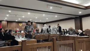 Situasi persidangan di pengadilan Negeri Jakarta Pusat. Kamis (16/10/2025) (Sumber: Istimewa)