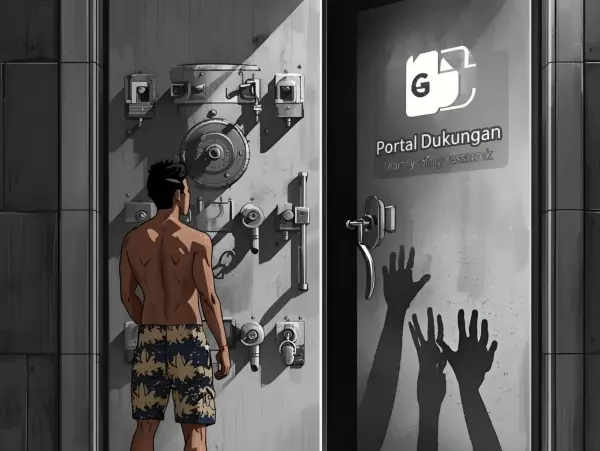 Waspada penipuan email Google palsu yang 100% sah, dampaknya hingga ke rekening bank, dan langkah praktis melindungi akun Gmail Anda dari ancaman siber terbaru. (Ilustrasi: Canva)