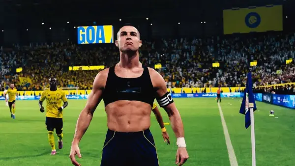 Selebrasi Cristiano Ronaldo setelah mencetak gol fantastis ke gawang Al-Fateh (Sumber: Instagram/@alnassr)