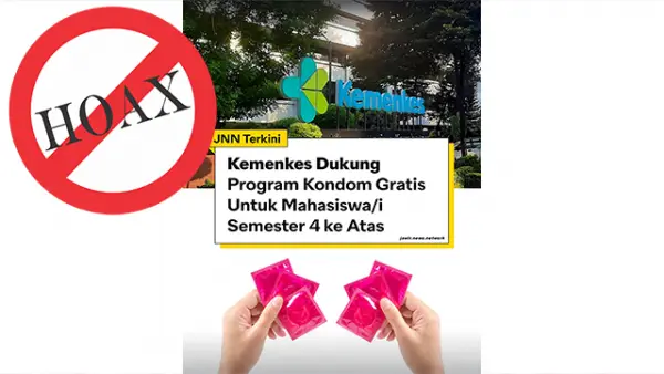 Kondom gratis untuk mahasiswa dari Kemenkes, benar atau hoaks? (Sumber : Instagram).