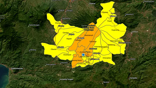 Peringatan Dini Cuaca BMKG untuk Wilayah Sukabumi Jawa Barat. (Sumber : BMKG).