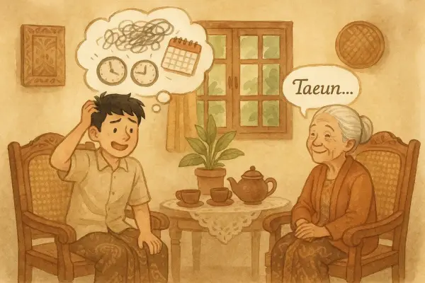 Dalam khazanah bahasa Sunda, terdapat sebuah konsep komunikasi yang begitu canggih namun sering luput dari perhatian. Taeun  sebuah kata sederhana yang menyimpan kompleksitas makna dan fungsi mengagumkan. (Ilustrasi: ChatGPt)
